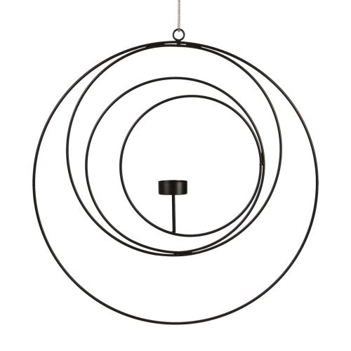 Floristik24 Gyertyatartó akasztható gyertyatartóhoz fekete Ø40cm