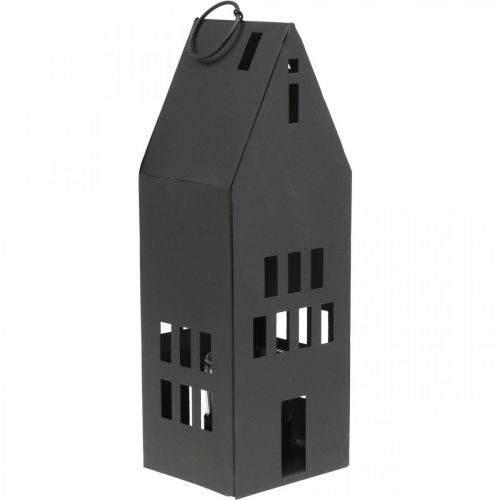 Floristik24 Teavilágító ház, lámpás ház fém fekete Ø4,4cm H26cm