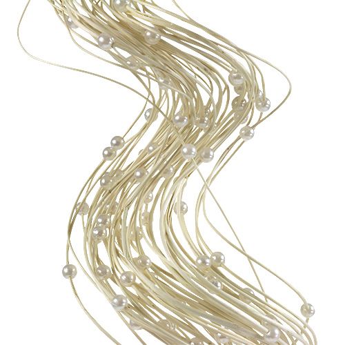 Floristik24 Ting Ting Curly gyöngyös 60cm fehérített 40 db