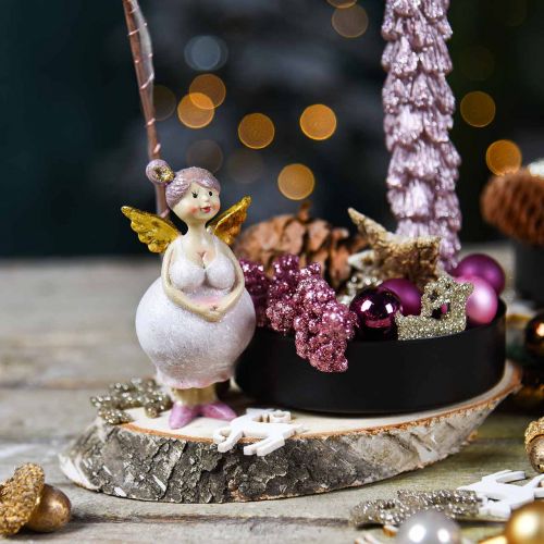 Floristik24 Asztali dekoráció angyal rózsaszín dekorációs figura karácsonyi 4,5 × 3,5 × 9,5 cm 4db