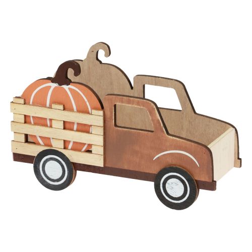 tételeket Asztali dekoráció őszi sütőtök dekoráció szállító kamion fa 20×7,5×12,5cm