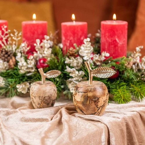 Floristik24 Asztali dekoráció fa alma Fa dekoráció deco alma H13,5cm Ø8cm 2db