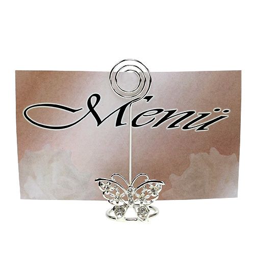 tételeket Helykártyatartó pillangó 3,5cm ezüst 6db