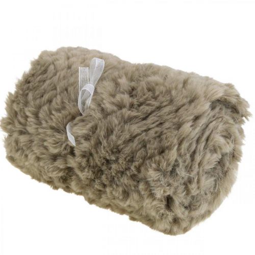 Floristik24 Asztali futó műszőrme barna, asztali futó, díszszőrme 15×200cm