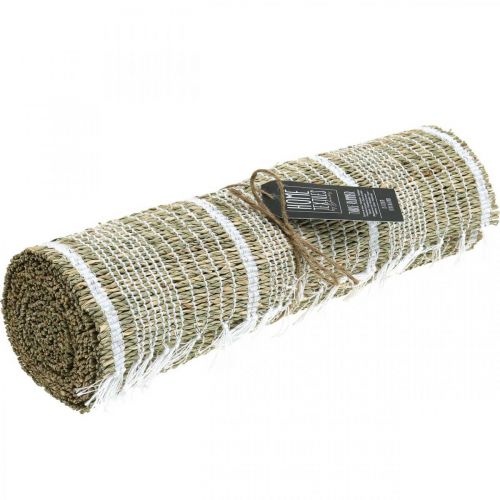 Floristik24 Asztali futó tengerifű natúr, fehér asztaldísz nyári 35×220cm