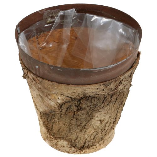 Floristik24 Nyírfa és fém edény Ø17,5cm H16,5cm 1db