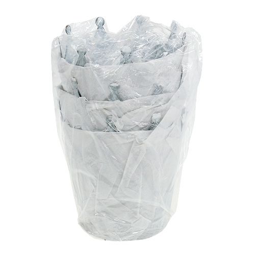 Floristik24 Cink korona mosott szürke Ø10cm H9,5cm 6db