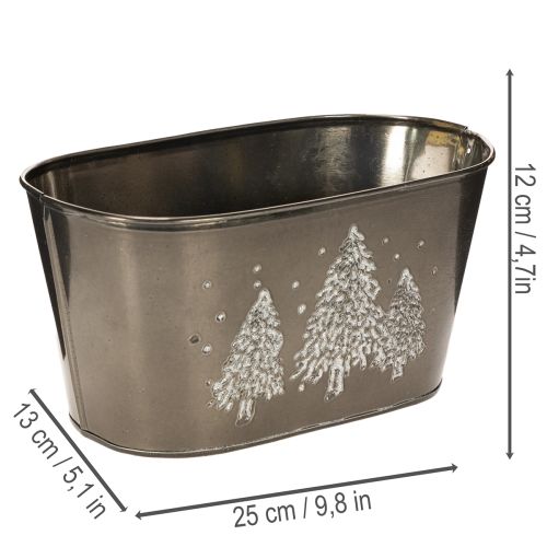 Ovális virágcserép dombornyomott fenyőfa mintával, 25 cm | Floristik24.hu