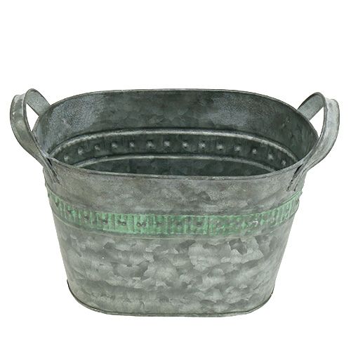 Floristik24 Cink edény ovális 20cm x 12cm H14cm