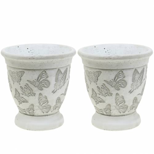 Floristik24 Cserepes ültetőpohár pillangókkal Ø12,5cm H13cm 2db