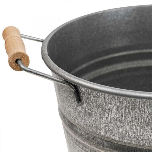 Floristik24 Ültetőgép vintage dekoratív fém vödör Ø26cm H23cm