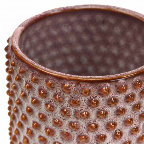 Floristik24 Ültetőkerámia mázas rózsaszín, narancssárga Ø7,5cm H8cm 4db