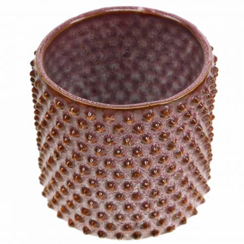 Floristik24 Ültetőkerámia mázas rózsaszín, narancssárga Ø7,5cm H8cm 4db