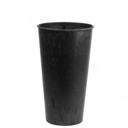 Floristik24 Padlóváza fekete Váza műanyag antracit Ø17,5cm H28cm