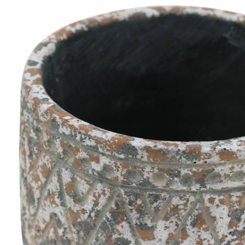 tételeket Ültetőcserep antik beton szürke / fehér Ø11cm H10,5cm 6db
