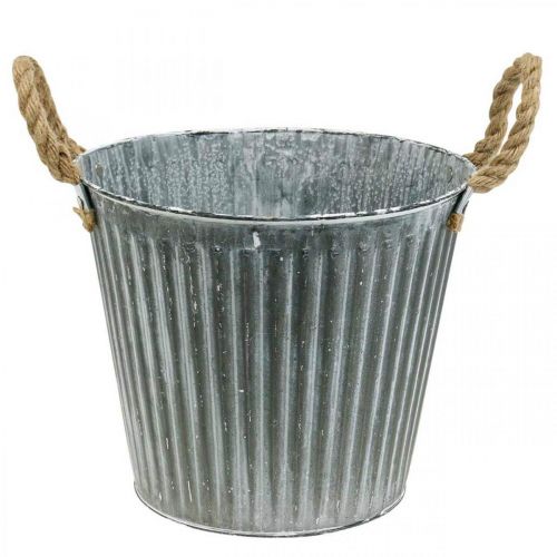 tételeket Ültető, füles díszedény, ültetésre alkalmas fémedény Ø25,5cm