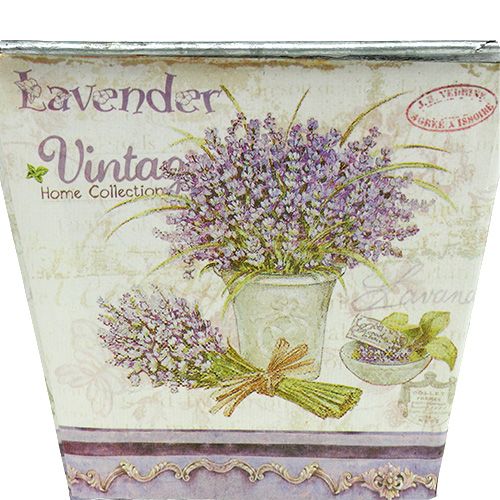 Floristik24 Fém edény levendula motívummal, szögletes 3 szett
