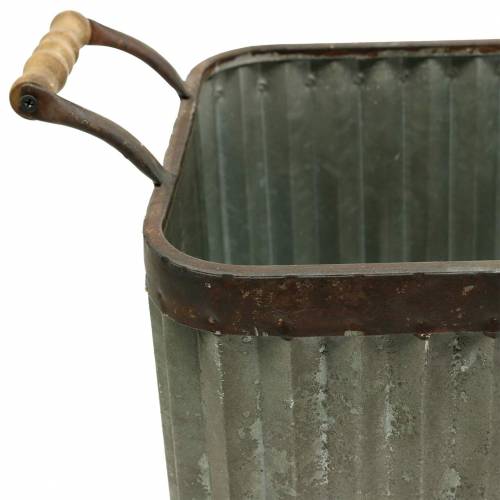 Floristik24 Ültetőgép fogantyúval, szögletes ipari stílusú 36 / 31,5 / 24 cm, 3 db-os készlet