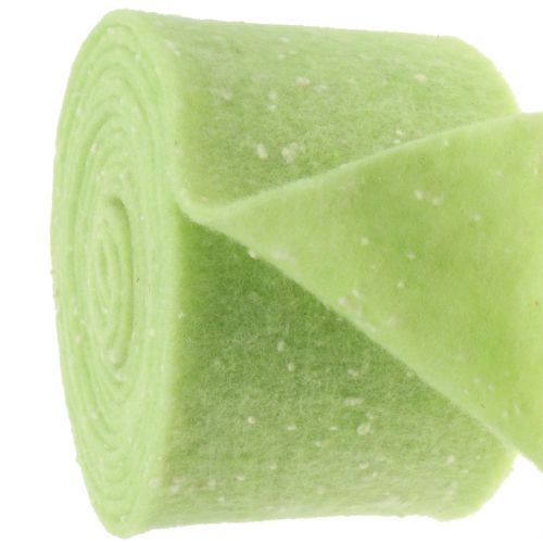 Floristik24 Fazék szalag filc szalag zöld pöttyökkel 15cm x 5m