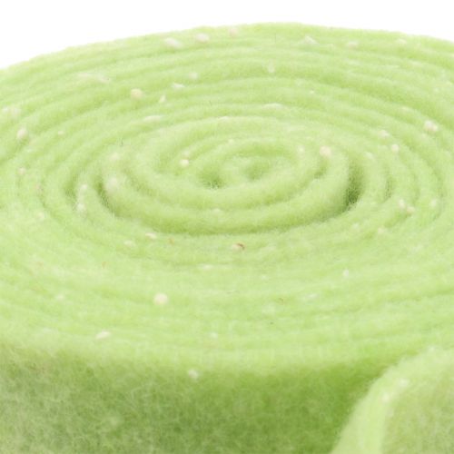 Floristik24 Fazék szalag filc szalag zöld pöttyökkel 15cm x 5m