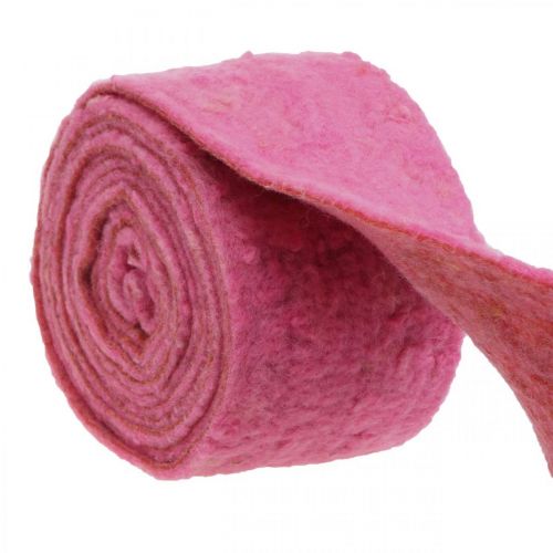 Floristik24 Filc szalag, fazékszalag, gyapjú filc rózsaszín, narancssárga foltos 15cm 5m