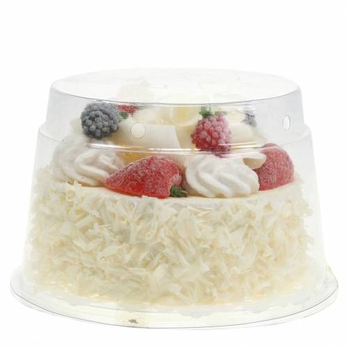 Floristik24 Mesterséges krémes torta bogyós gyümölcsökkel Ø15cm H11,5cm
