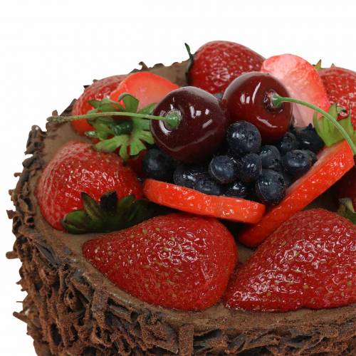 Floristik24 Mesterséges csokikrém torta Ø15cm H11,5cm