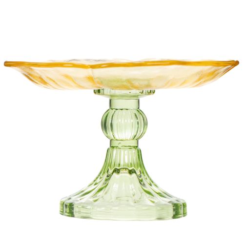 tételeket Dekoratív üvegtányér talppal, virágmintával, ideális ünnepi bemutatásra, 15 cm