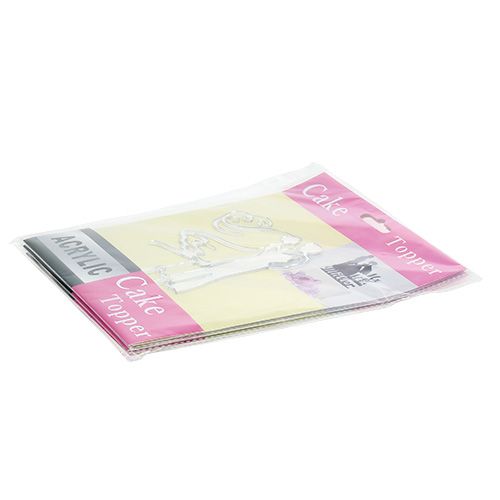 Floristik24 Torta szegecs menyasszonyi pár 17cm ezüst 3db