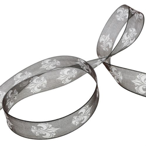 Floristik24 Fekete gyászszalag mintával 25mm 20m