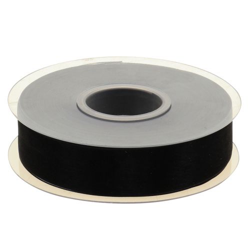 tételeket Gyászorganza szalag szegéllyel fekete 25mm 50m