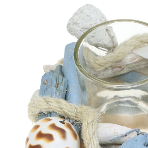 Floristik24 Driftfából készült gyertyatartó üveg teamécses Ø12cm H8cm