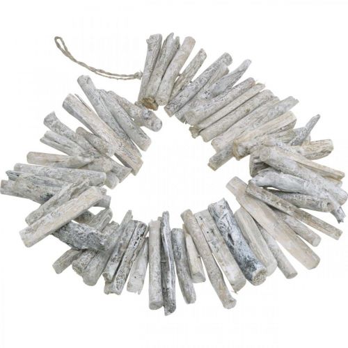 Floristik24 Driftwood Garland Maritime Deco fa mosott fehér 80cm