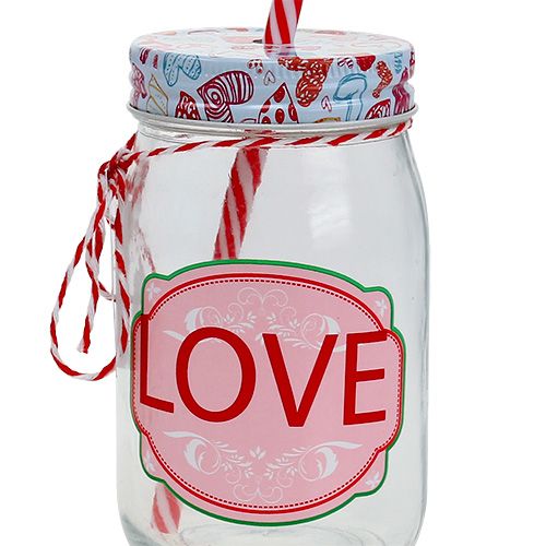 Floristik24 Ivópohár fedővel és szívószállal H13,5cm 2db