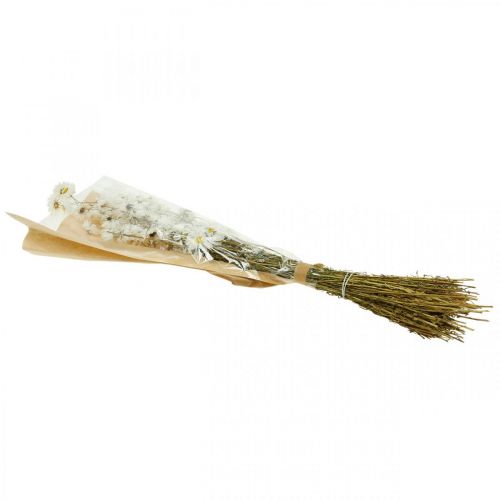 Floristik24 Szárított virágok Acroclinium Fehér virágok száraz virágkötő 60g