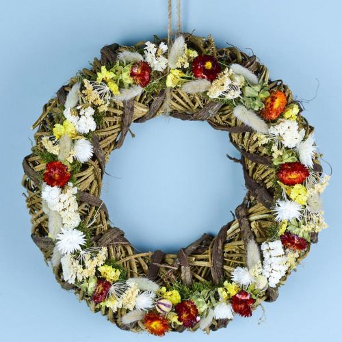 Floristik24 Szárított virágcsokor réti füvekkel fehér, zöld, barna 125g szárított virágok