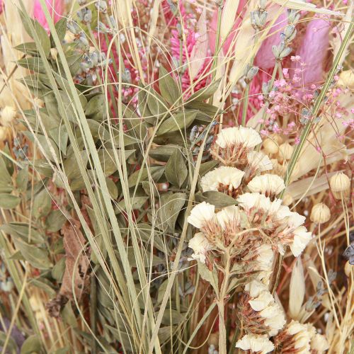 Floristik24 Szárított virágcsokor füves eukaliptusz krém rózsaszín 200g