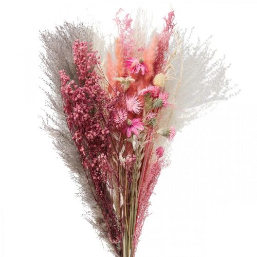 Szárított virágcsokor rózsaszín fehér phalaris masterwort 80cm 160g