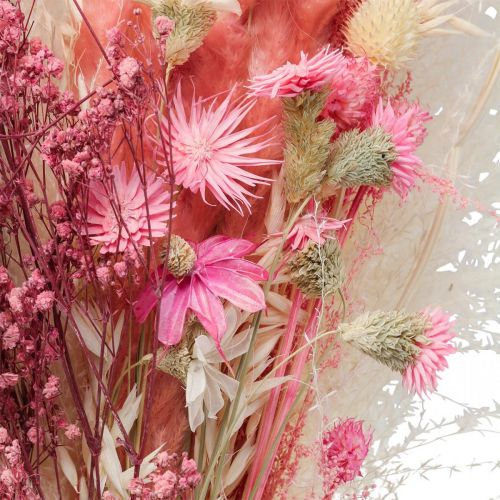 tételeket Szárított virágcsokor rózsaszín fehér phalaris masterwort 80cm 160g