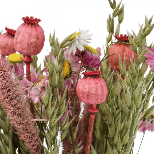 Floristik24 Szárított virág csokor réti virágból rózsaszín H50cm 140g