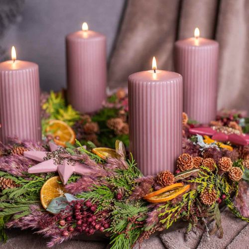 Floristik24 Száraz fű sás szárított díszfű órózsaszín 75cm 10 db