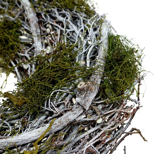 Floristik24 Mohás ajtókoszorú Ø28cm szürke, zöld