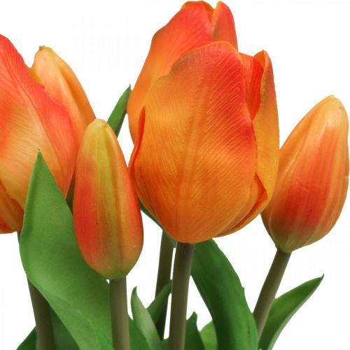 Floristik24 Műtulipán narancssárga művirág csokor 38cm 7db