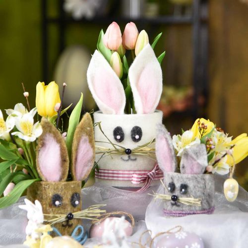 tételeket Tulipán rózsaszín, zöld cserépben Cserepes mesterséges növény dekoratív tulipán H23cm