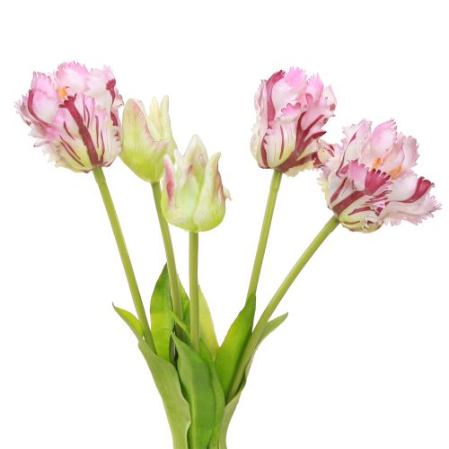 tételeket Tulipán műpapagáj tulipán lila csokor 5 virággal 40cm