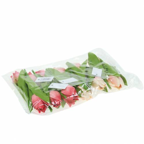 tételeket Tulipán keverék művirág rózsaszín sárgabarack 16cm 12db