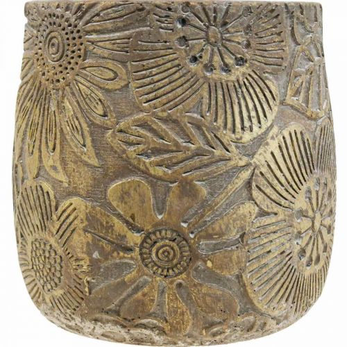 Floristik24 Ültetős arany virágok kerámia virágcserép Ø17cm H19cm