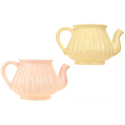 tételeket Ültetőkerámia dekoratív teáskanna narancssárga 19,5×13,5×11cm 2 db