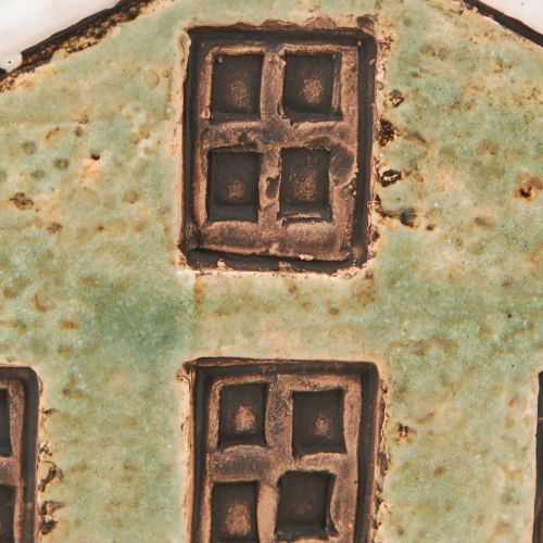 Floristik24 Kaspó Kerámia Házikó Advent Menta Fehér 10×10×12cm