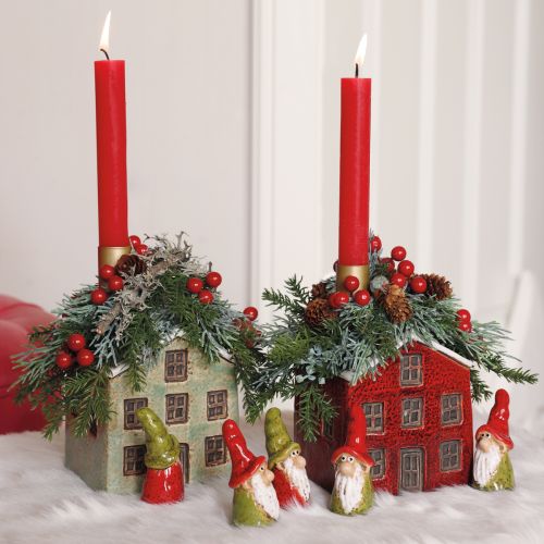 Kaspó Kerámia Házikó Advent Menta Fehér 10×10×12cm